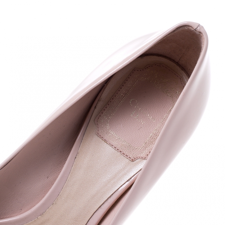Pre Owned Dior Blush Pink Patent Leather Pumps Size 36