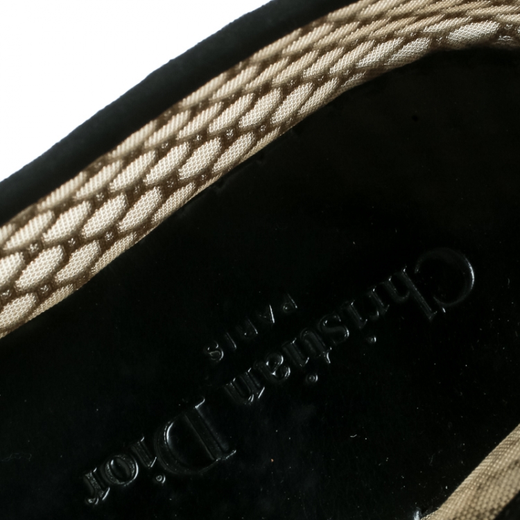 مملوكة مسبقًا Dior Black Mesh And Suede Nicely D Espadrilles Size 41 