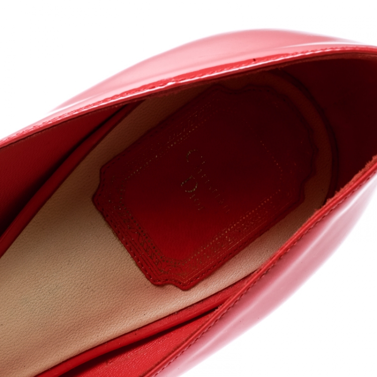 Pre Owned Dior Pink Patent Leather Pointed Toe Pumps Size 39.5