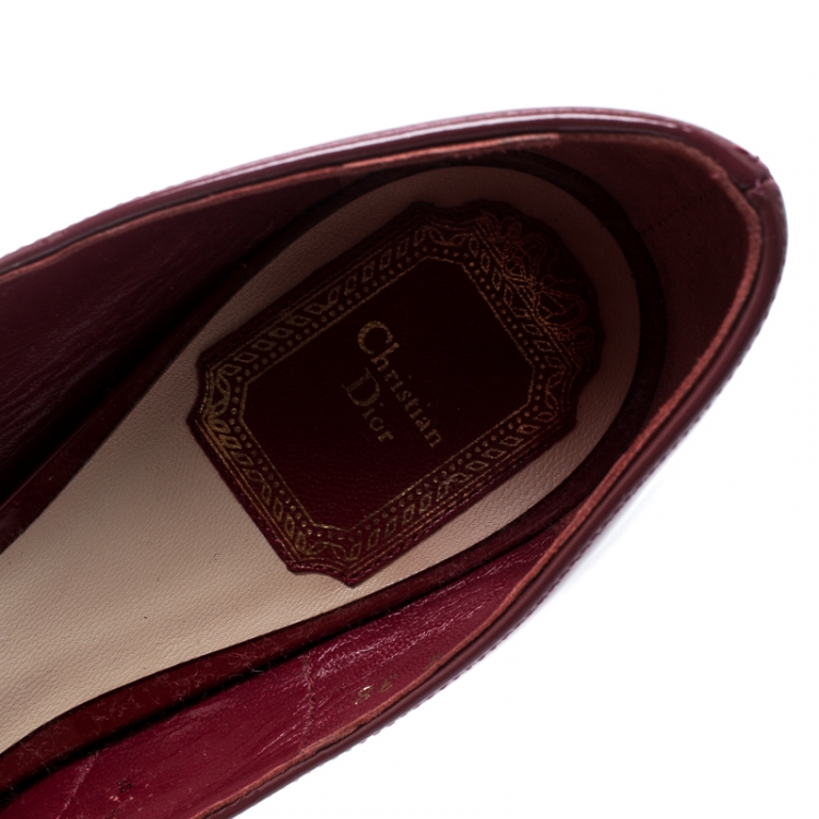 Pre Owned Dior Two Tone Patent Leather Pointed Toe Pumps Size 38
