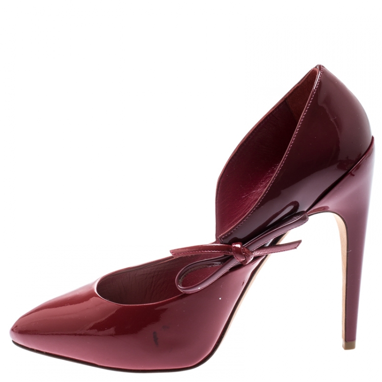 Pre Owned Dior Two Tone Patent Leather Pointed Toe Pumps Size 38