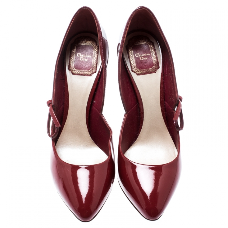 Pre Owned Dior Two Tone Patent Leather Pointed Toe Pumps Size 38