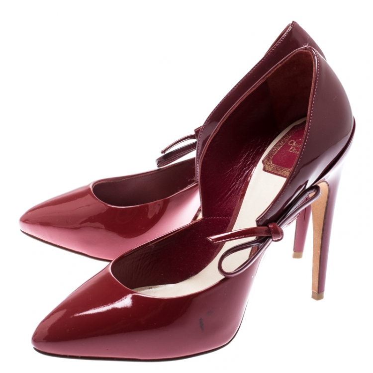 Pre Owned Dior Two Tone Patent Leather Pointed Toe Pumps Size 38