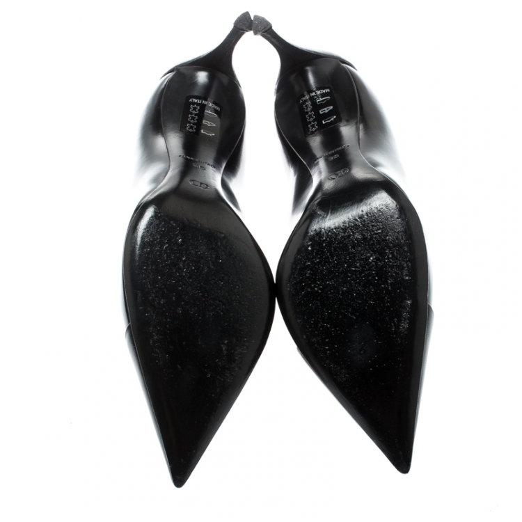 Pre Owned Dior Black Leather Pointed Toe Pumps Size 36