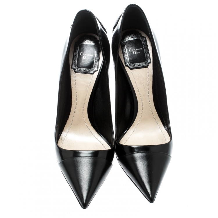 Pre Owned Dior Black Leather Pointed Toe Pumps Size 36