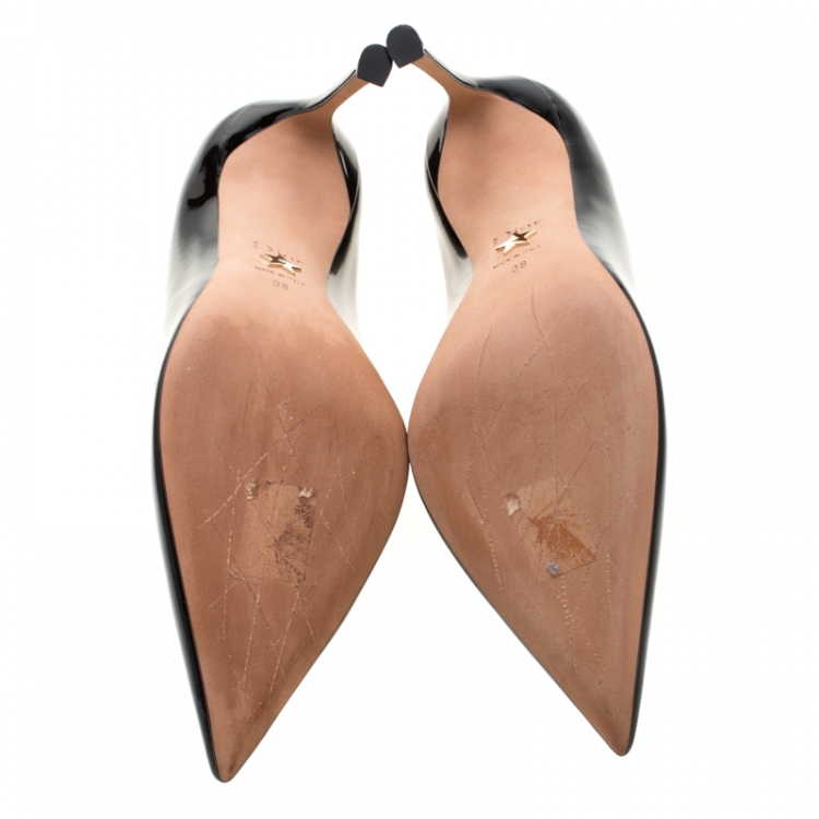 مملوكة مسبقًا Dior Black Patent Leather Pointed Toe Pumps Size 38