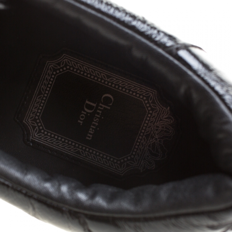 Pre Owned Dior Black Patent Crinkled Leather Move Low Top Sneakers Size 39