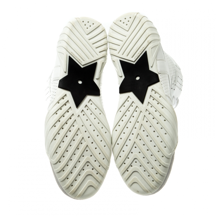 مملوكة مسبقًا Dior White Perforated Leather Ankle Length Sneaker Boots Size 39