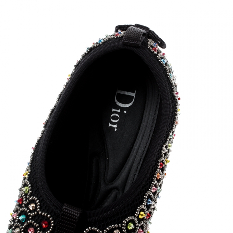 Pre Owned Dior Multicolor Mesh Fusion Embellished Sneakers Size 36.5