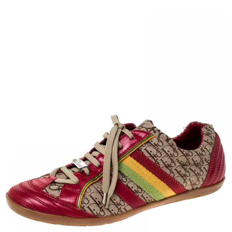 Pre Owned Dior Multicolor Diorissimo Canvas and Leather Low Top Sneakers Size 39