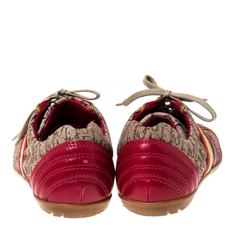 Pre Owned Dior Multicolor Diorissimo Canvas and Leather Low Top Sneakers Size 39