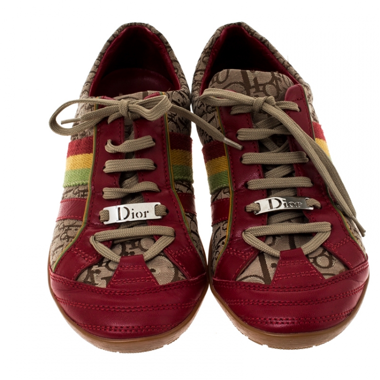Pre Owned Dior Multicolor Diorissimo Canvas and Leather Low Top Sneakers Size 39