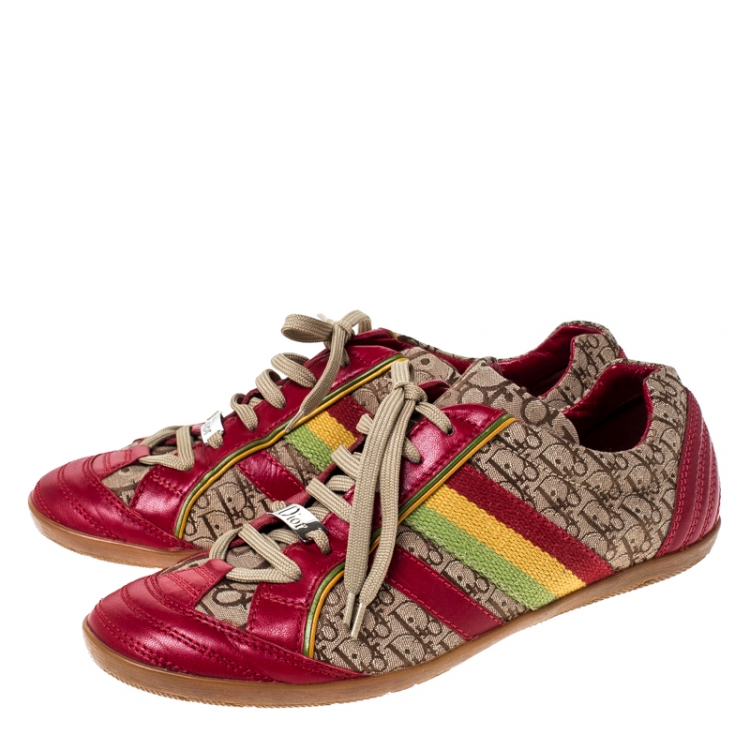 Pre Owned Dior Multicolor Diorissimo Canvas and Leather Low Top Sneakers Size 39