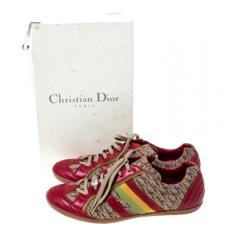 Pre Owned Dior Multicolor Diorissimo Canvas and Leather Low Top Sneakers Size 39