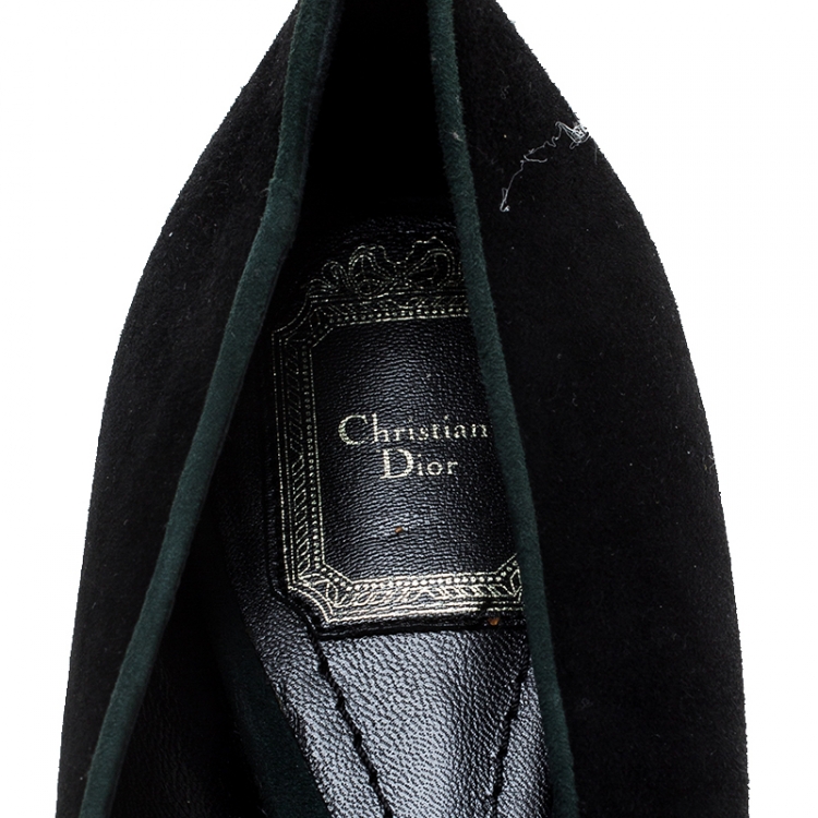 Pre Owned  Dior Black Suede Pointed Toe Ballet Flats Size 42