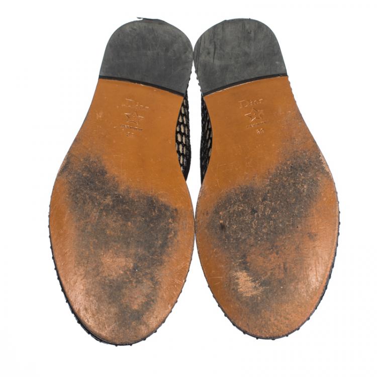 Pre Owned Dior Black Lace And Suede Trim J'adior Ballet Flats Size 39