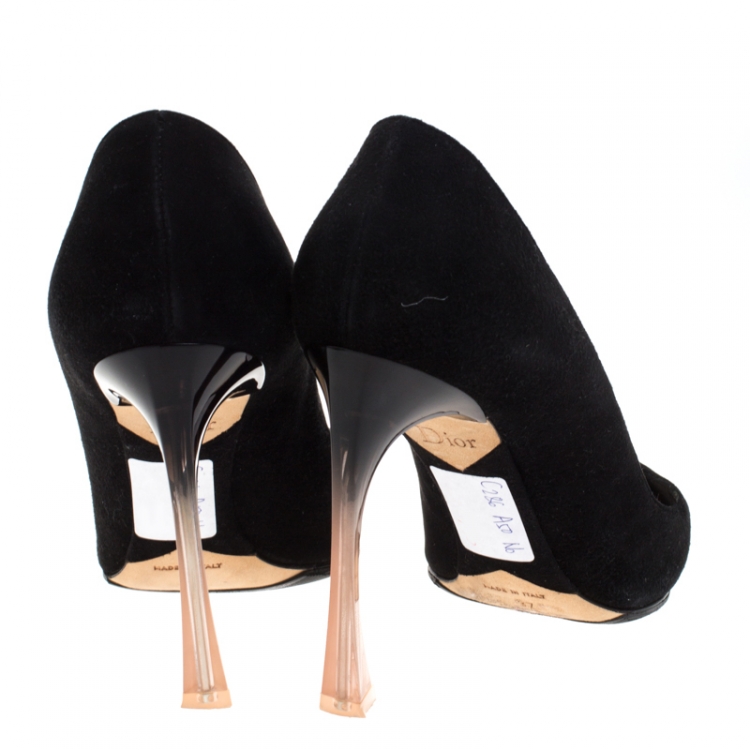Pre Owned Dior Black Suede Songe Pointed Toe Pumps Size 37