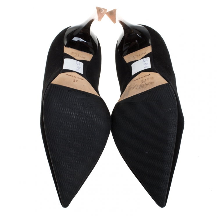 Pre Owned Dior Black Suede Songe Pointed Toe Pumps Size 37