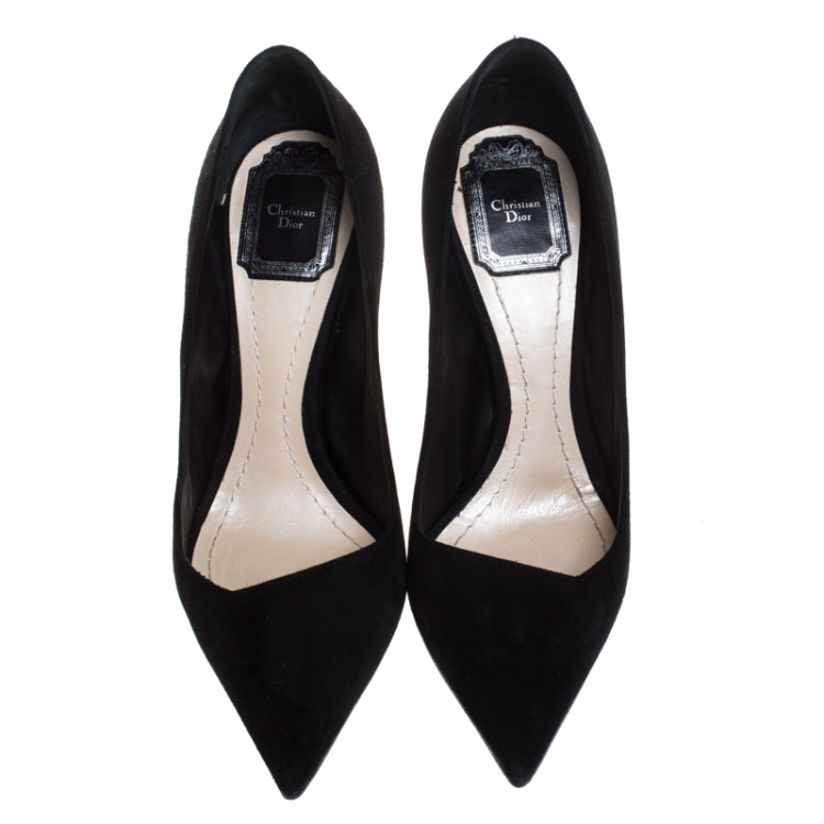 Pre Owned Dior Black Suede Songe Pointed Toe Pumps Size 37