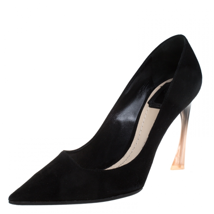 Pre Owned Dior Black Suede Songe Pointed Toe Pumps Size 37