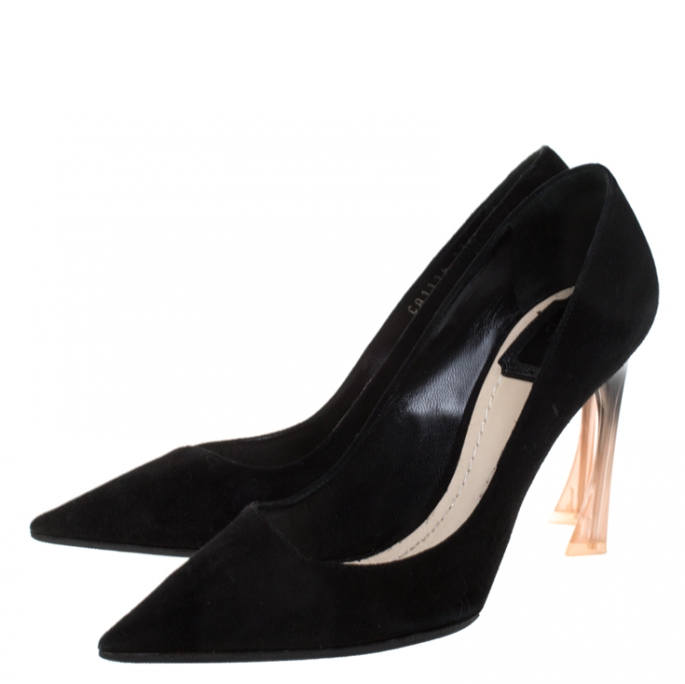 Pre Owned Dior Black Suede Songe Pointed Toe Pumps Size 37