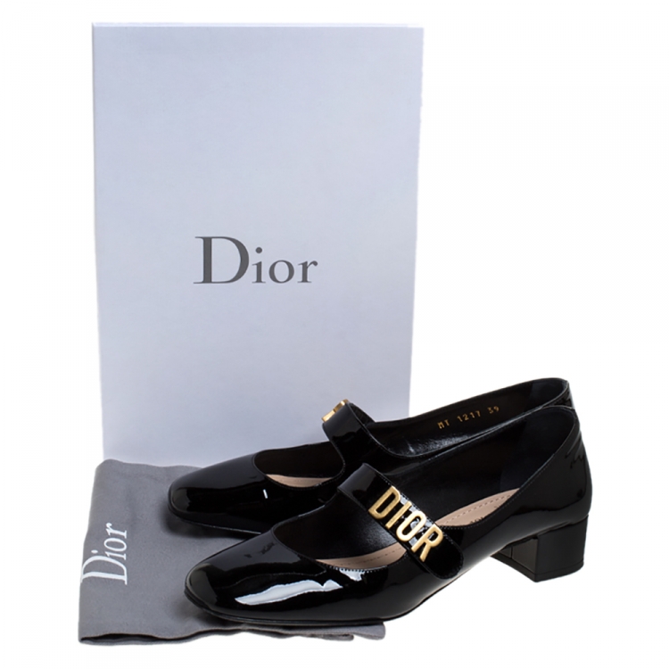 Pre Owned Dior Black Patent Leather Baby-D Mary Jane Pumps Size 39