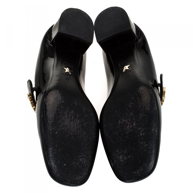 Pre Owned Dior Black Patent Leather Baby-D Mary Jane Pumps Size 39