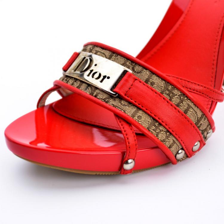 red christian dior slides