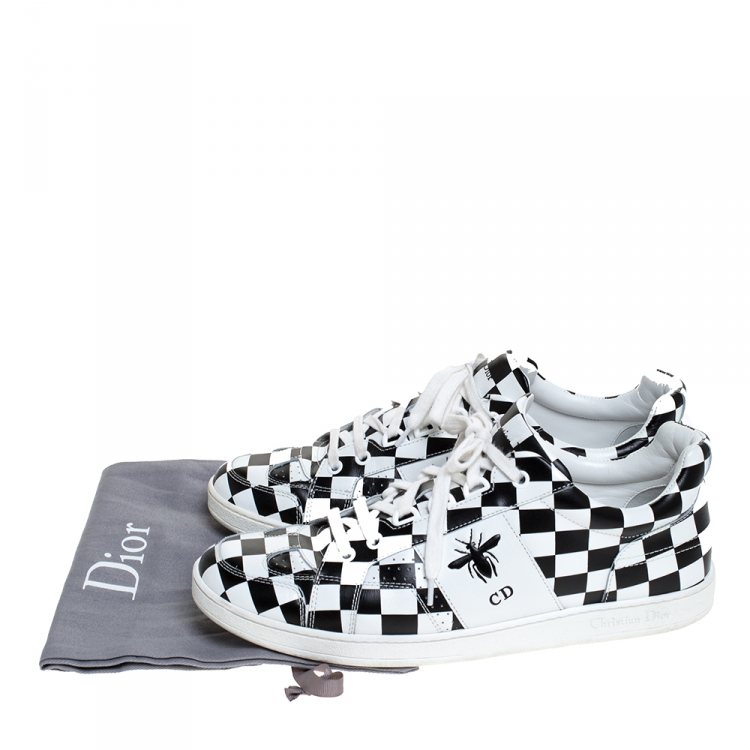 black and white check sneakers