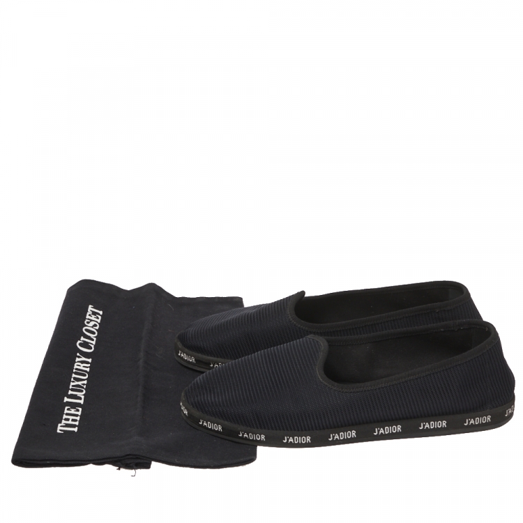 Pre Owned Dior Black Technical Fabric J'adior Slip on Flats Size 40