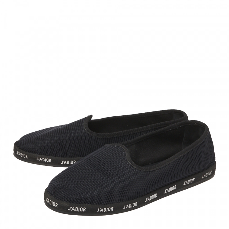 Pre Owned Dior Black Technical Fabric J'adior Slip on Flats Size 40