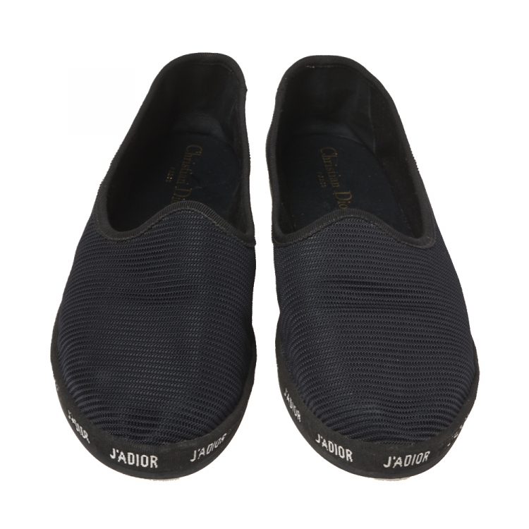 Pre Owned Dior Black Technical Fabric J'adior Slip on Flats Size 40
