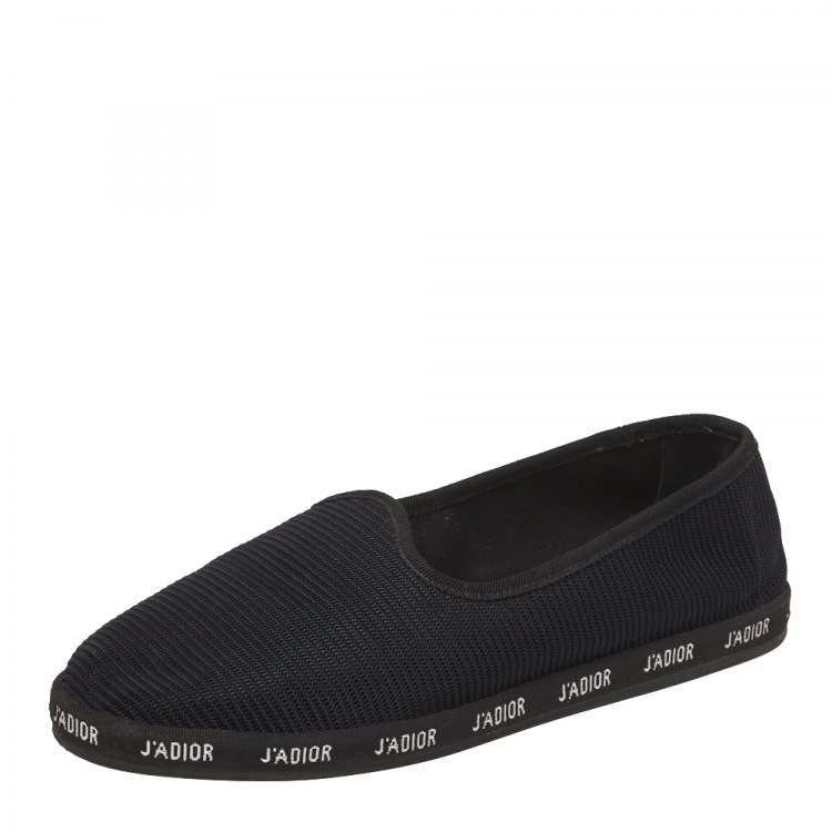 Pre Owned Dior Black Technical Fabric J'adior Slip on Flats Size 40