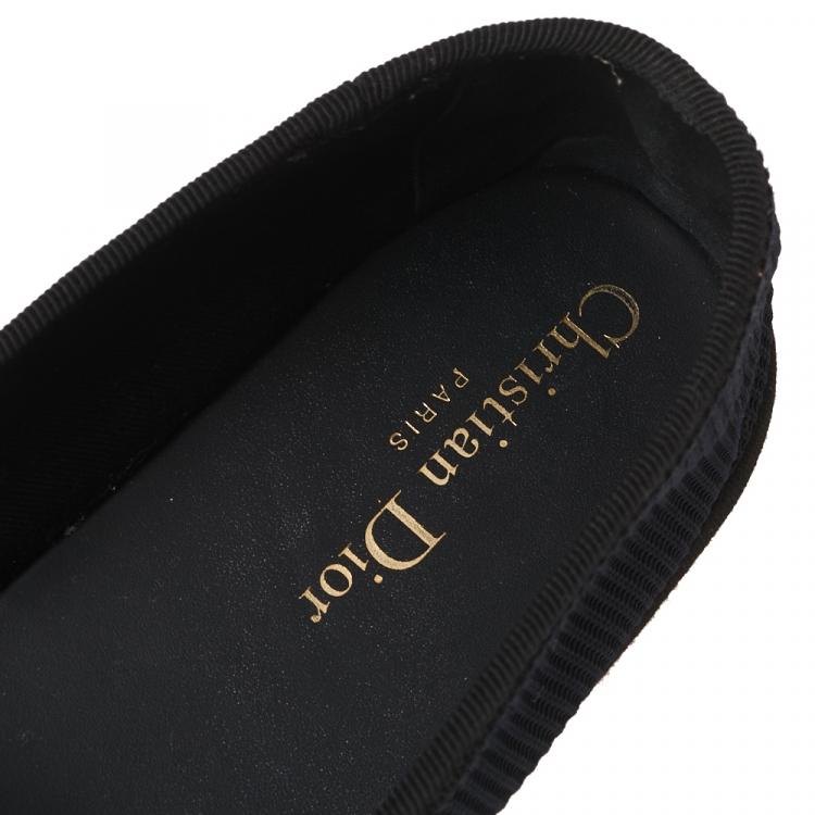 Pre Owned Dior Black Technical Fabric J'adior Slip on Flats Size 40