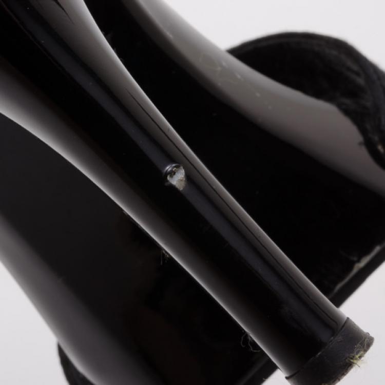 Pre Owned Dior Black Embroidered Slides Size 38