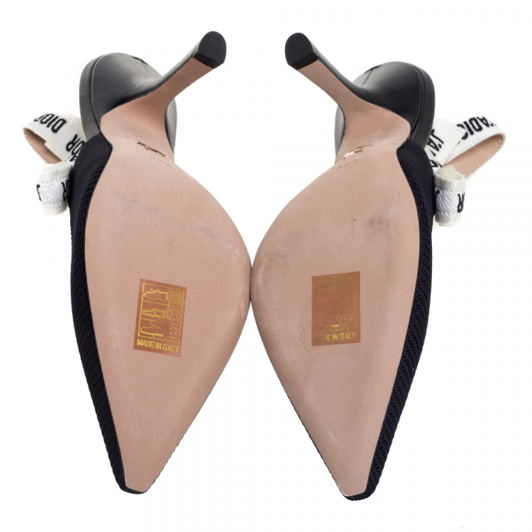 Pre Owned Dior Black Textured Fabric J'Adior Singback Pumps Size 35.5