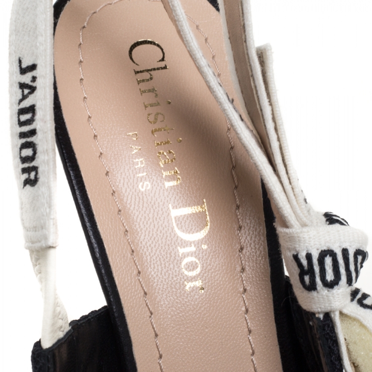Pre Owned Dior Black Textured Fabric J'Adior Singback Pumps Size 35.5