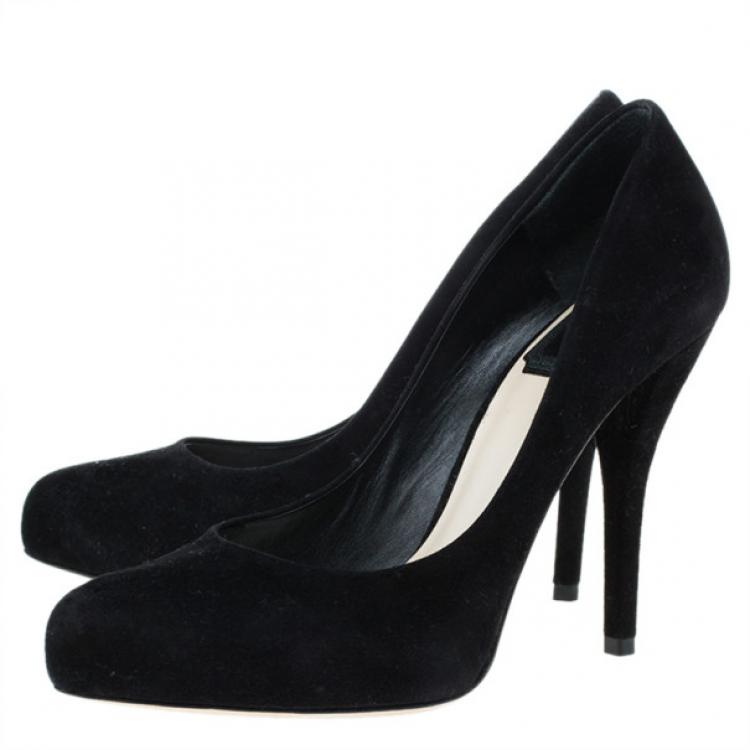 Pre Owned Dior Black Suede Miss Dior Pumps Size 36