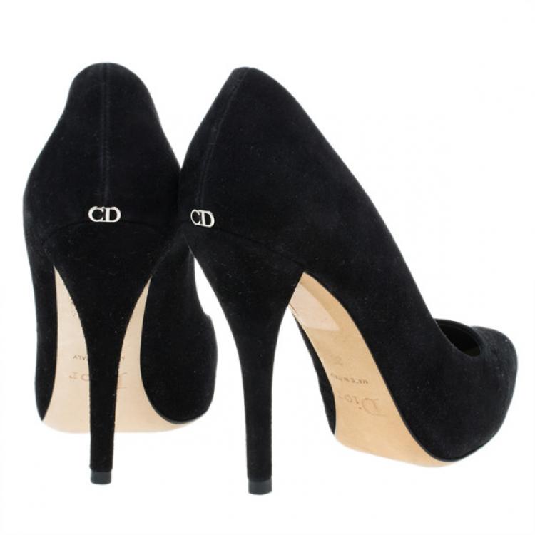 Pre Owned Dior Black Suede Miss Dior Pumps Size 36