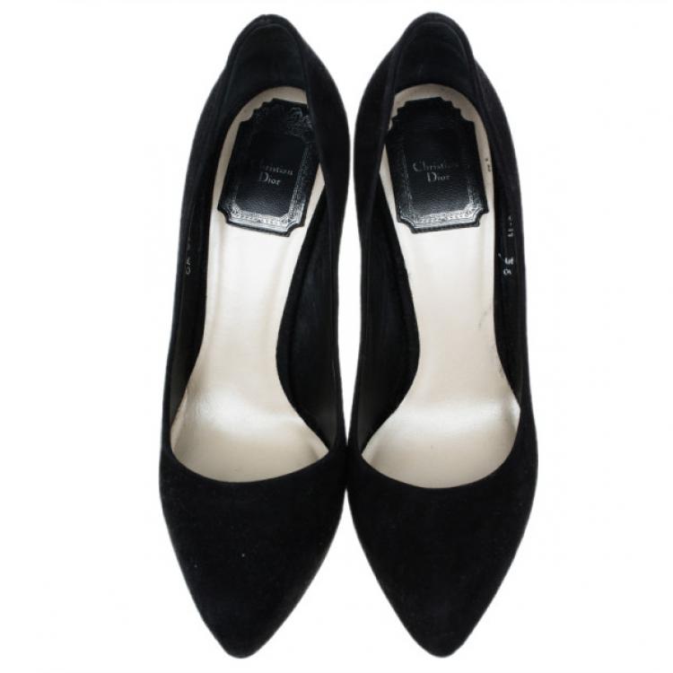 Pre Owned Dior Black Suede Miss Dior Pumps Size 36