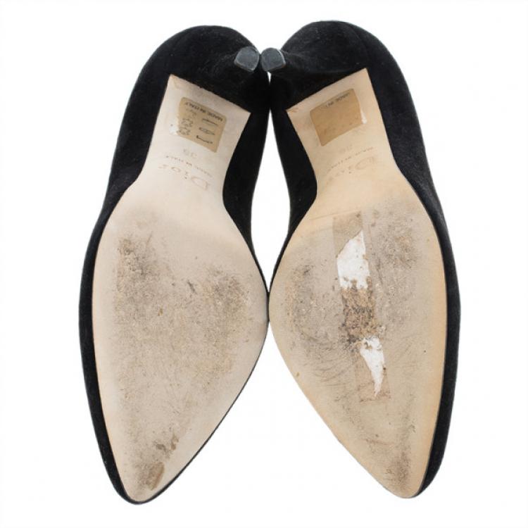Pre Owned Dior Black Suede Miss Dior Pumps Size 36