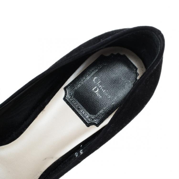 Pre Owned Dior Black Suede Miss Dior Pumps Size 36