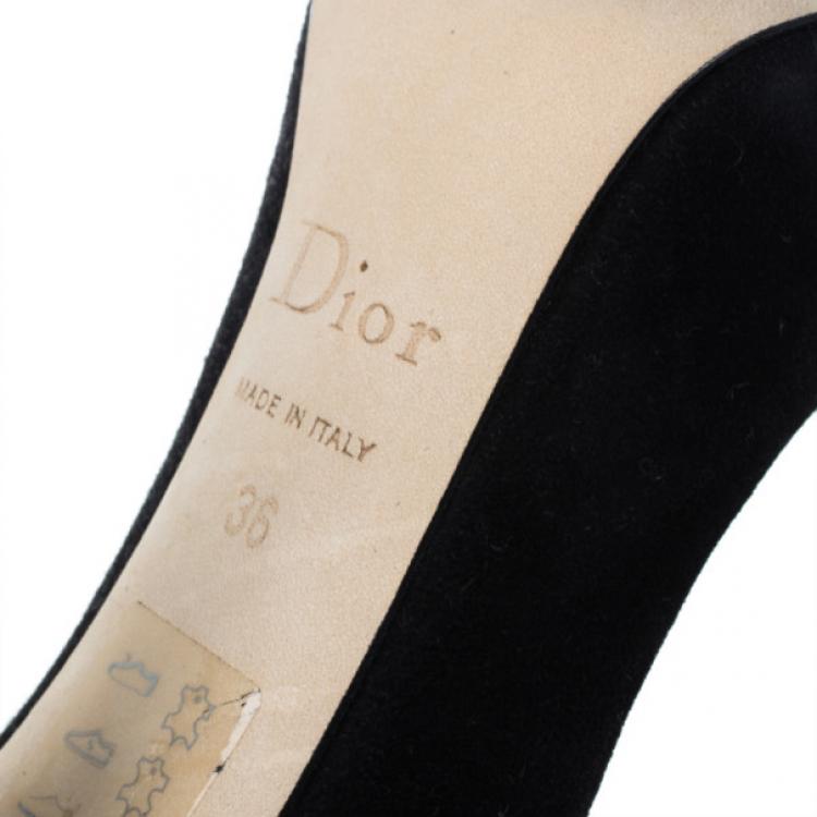 Pre Owned Dior Black Suede Miss Dior Pumps Size 36