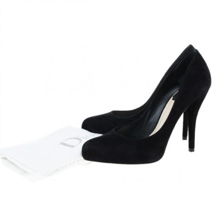 Pre Owned Dior Black Suede Miss Dior Pumps Size 36