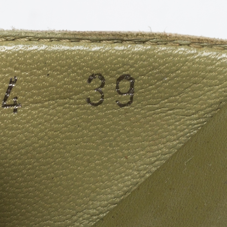 Pre Owned Dior Green Cannage Canvas Buckle Slide Sandals Size 39