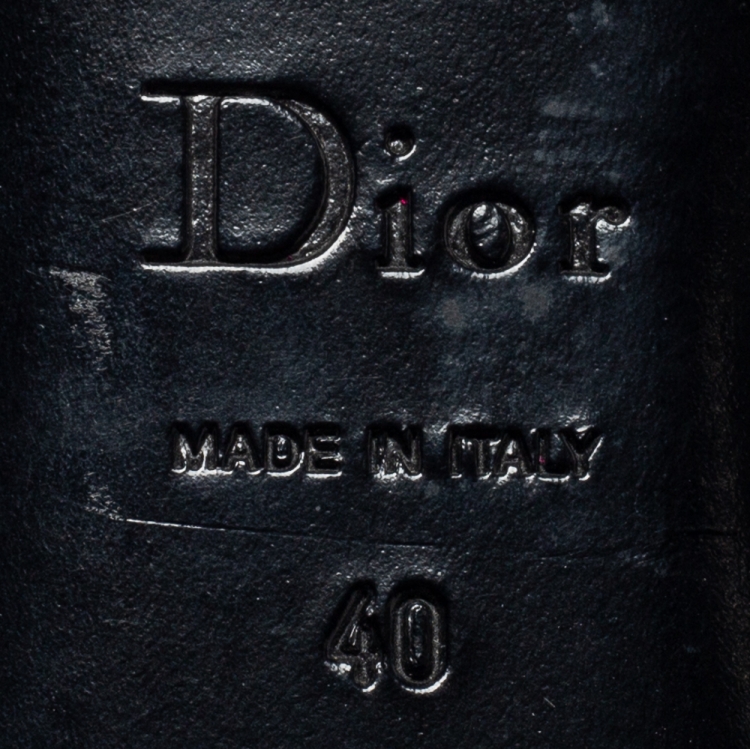 Pre Owned Dior Black Quilted Cannage Leather Bow Ballet Flats Size 40