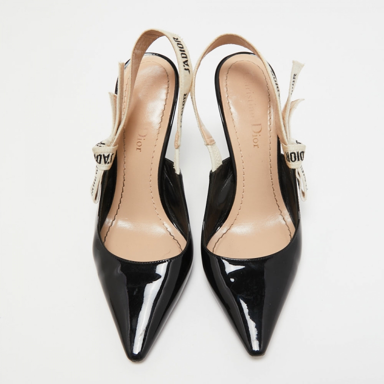 Pre Owned Dior Black Patent  J'adior Slingback Pumps Size 36