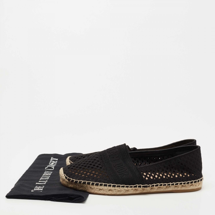 Pre Owned Dior Black Canvas Granville Espadrille Flats Size 39