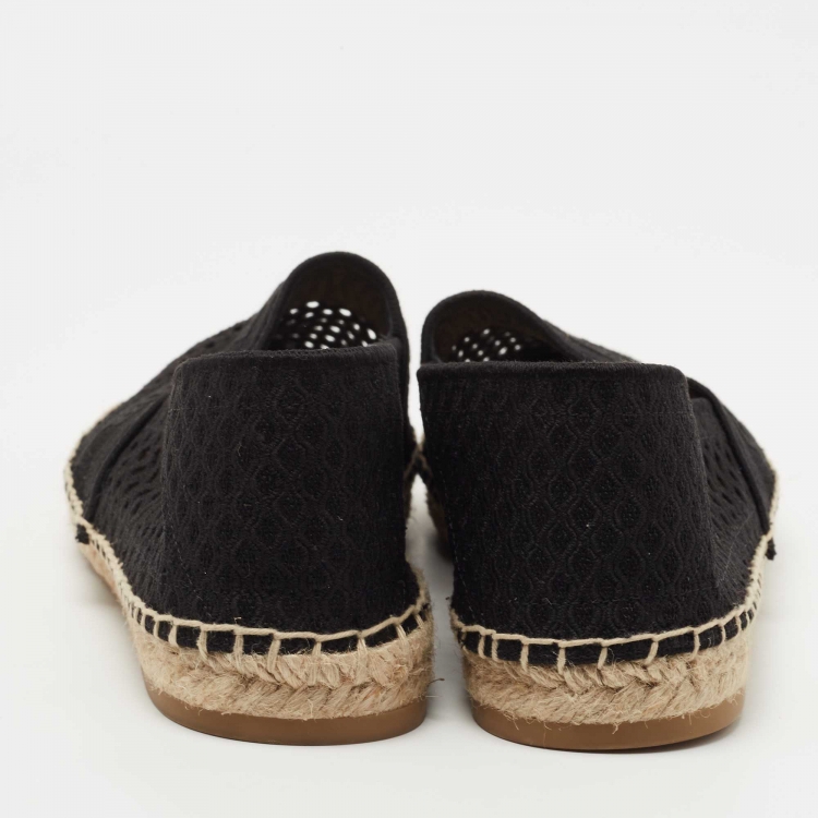 Pre Owned Dior Black Canvas Granville Espadrille Flats Size 39