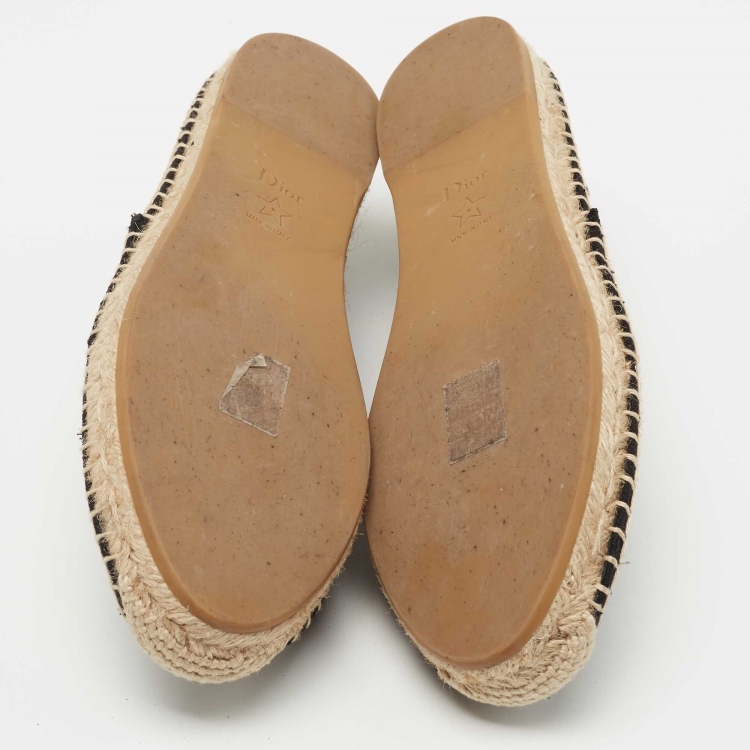Pre Owned Dior Black Canvas Granville Espadrille Flats Size 39